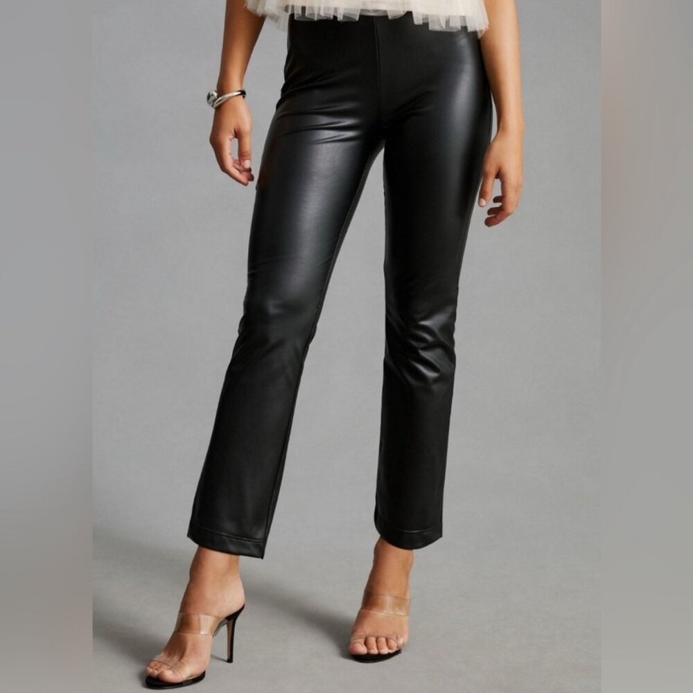 🖤Sanctuary Faux Leather Ankle Pants Size L Black Sleek Chic EUC🖤
